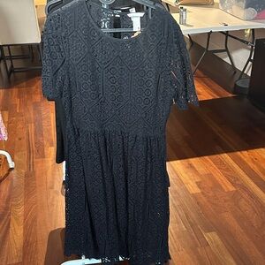 H&M Black Lace Long Sleeve Dress